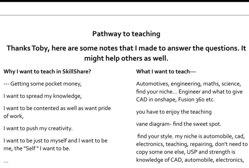 Pathway to teaching