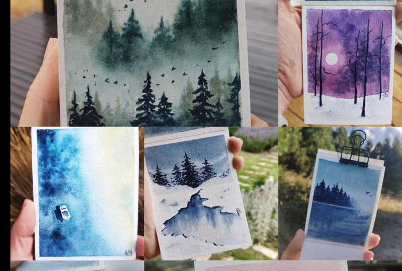 7 days of watercolor landscapes