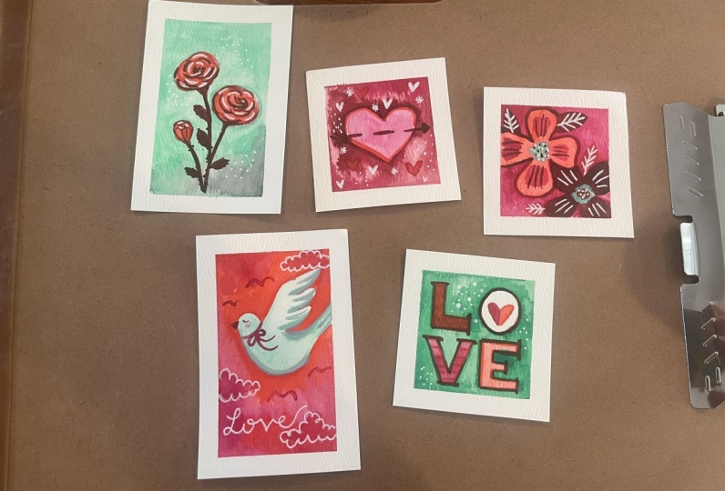 Watercolor Stamp Paintings