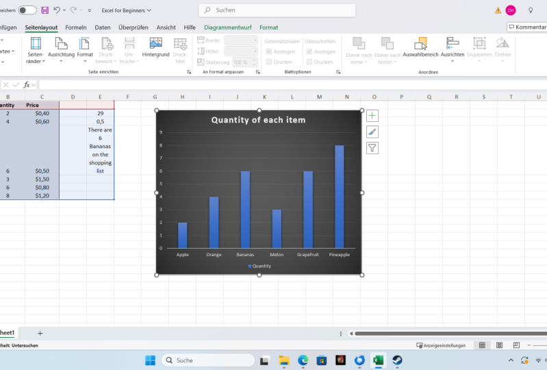Excel for beginners