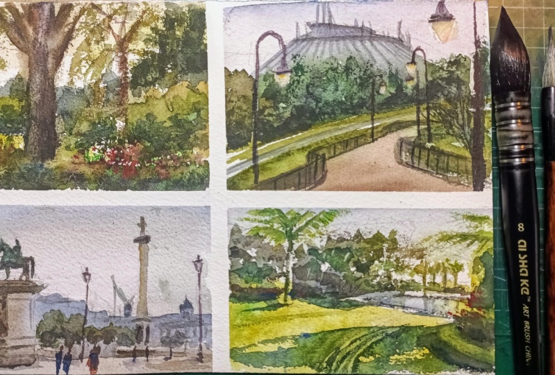 How simplify a landscape in watercolor