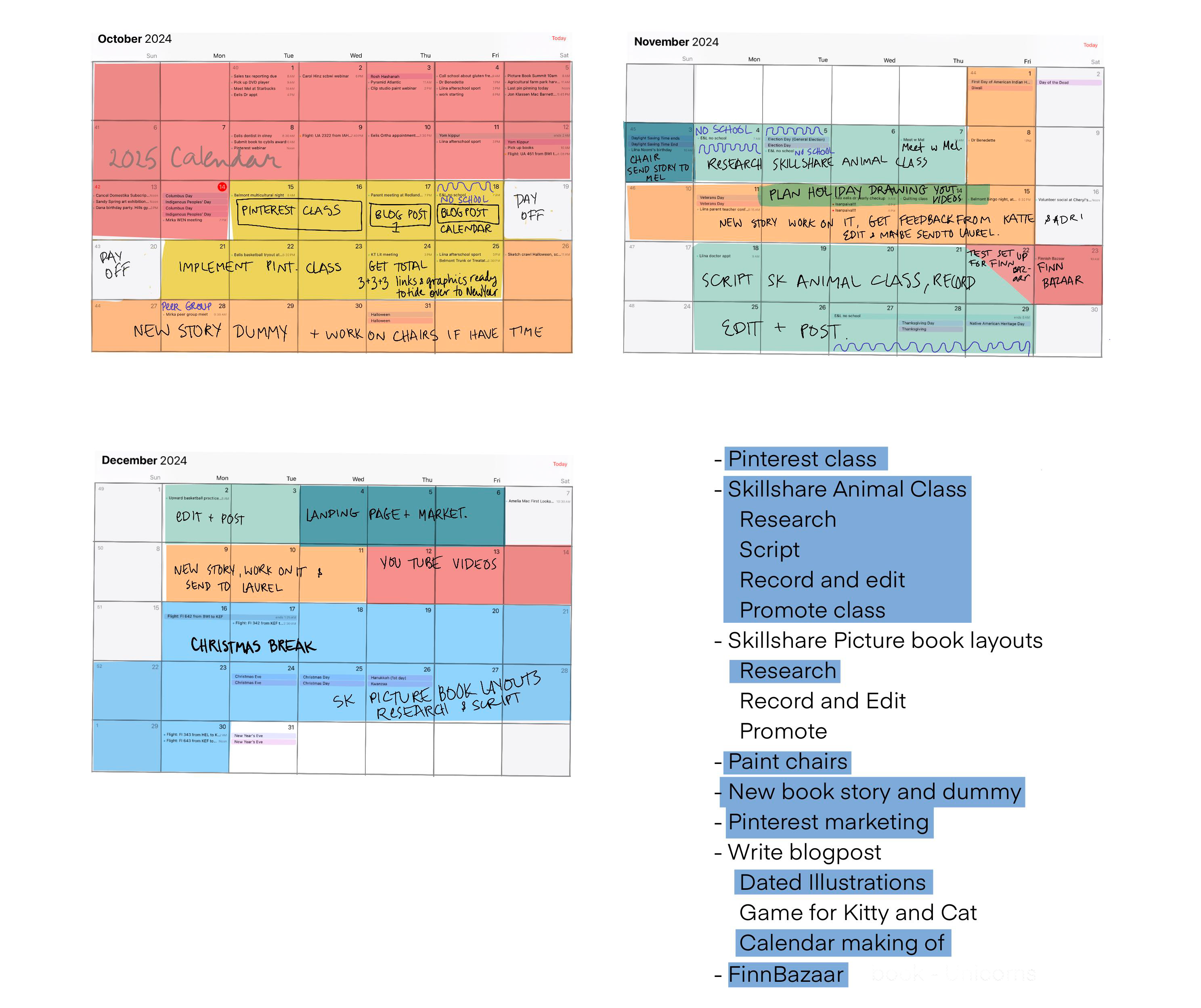Calendar Oct-Dec 2024 - student project