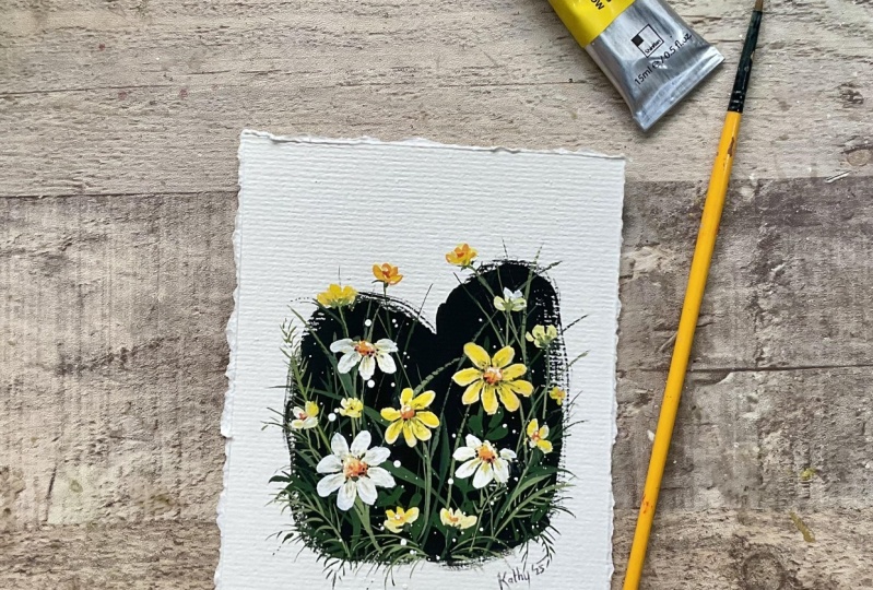 Gouache daisies