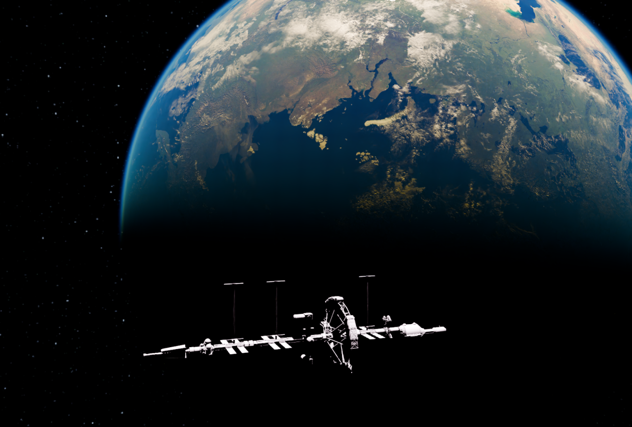 Earth with ISS - student project