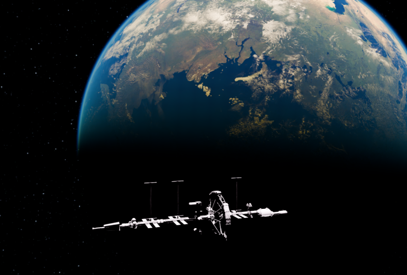 Earth with ISS