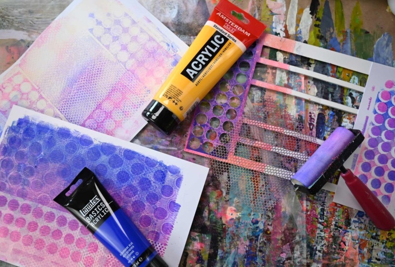 Gelli Plate Printing with Household Materials