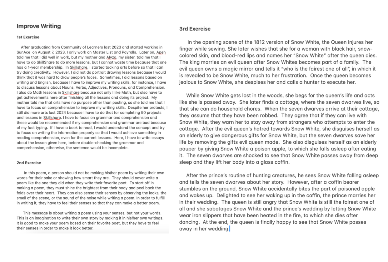 Improve Writing - student project