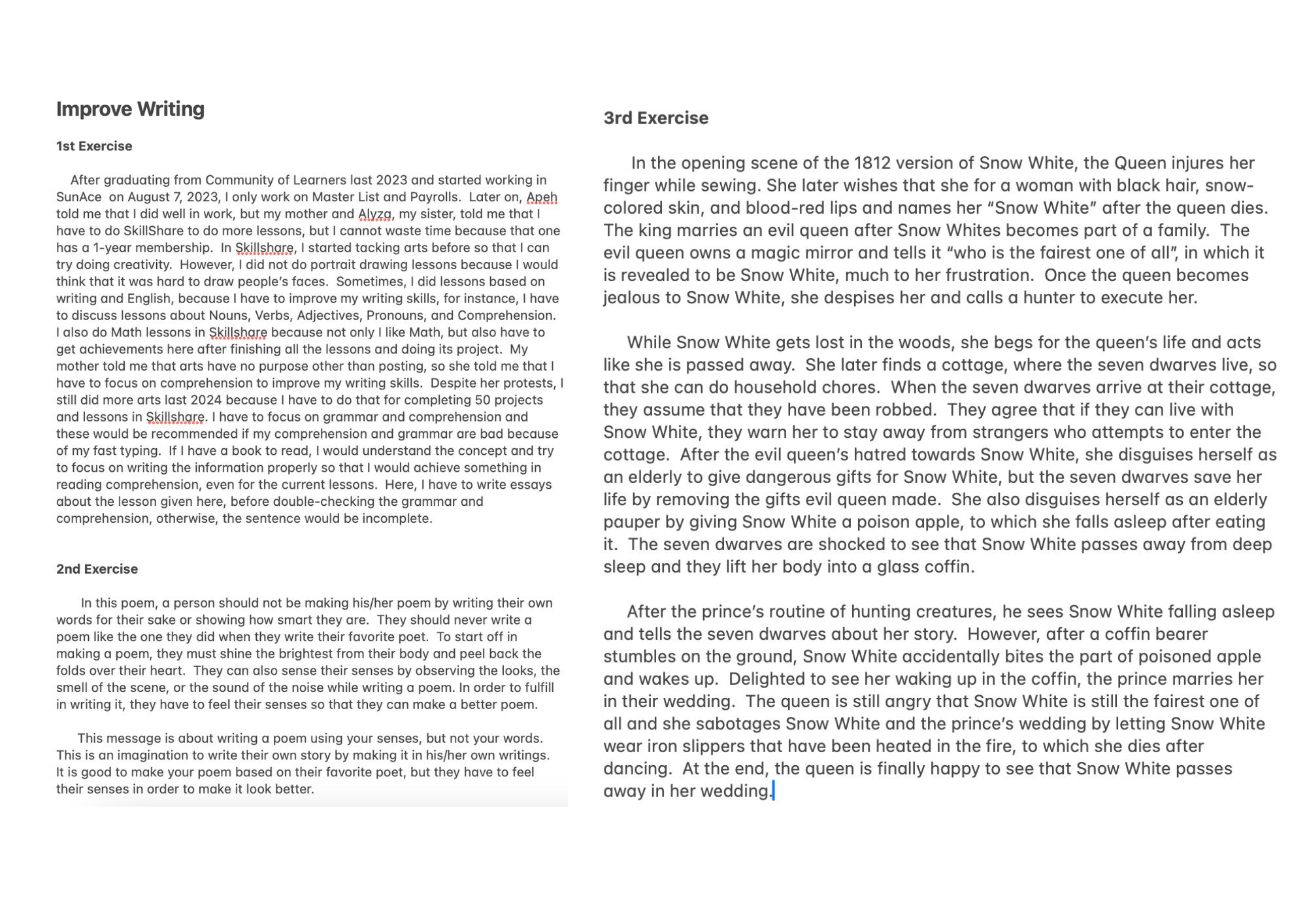 Improve Writing - student project