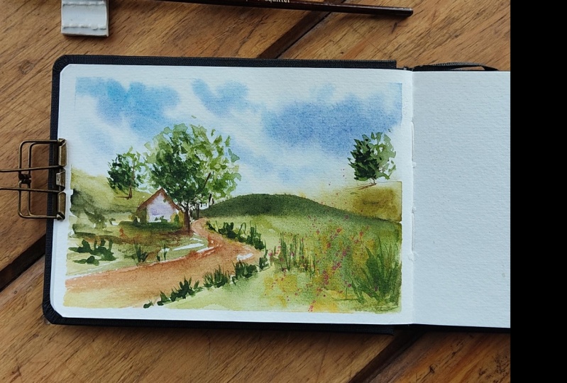 Creative Watercolor Sketchbook: Paint Loose Landscape