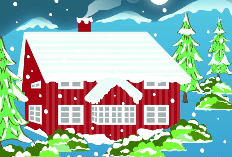 Snowy cottage