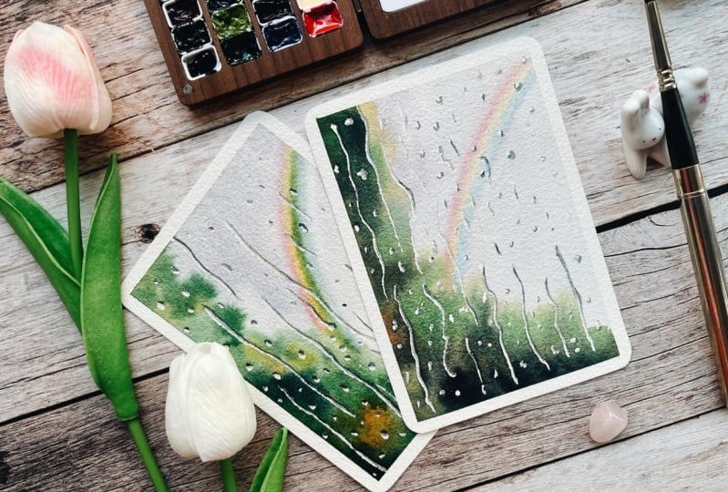 My 10-minute Watercolor Rain