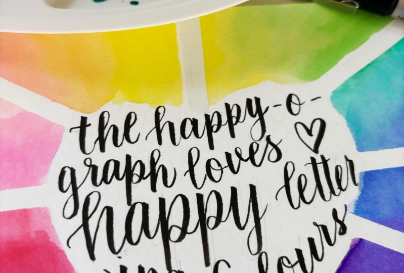 the happyograph in rainbow colors