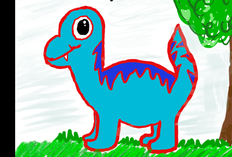 Digitally Cute & Imperfect Dinosaur