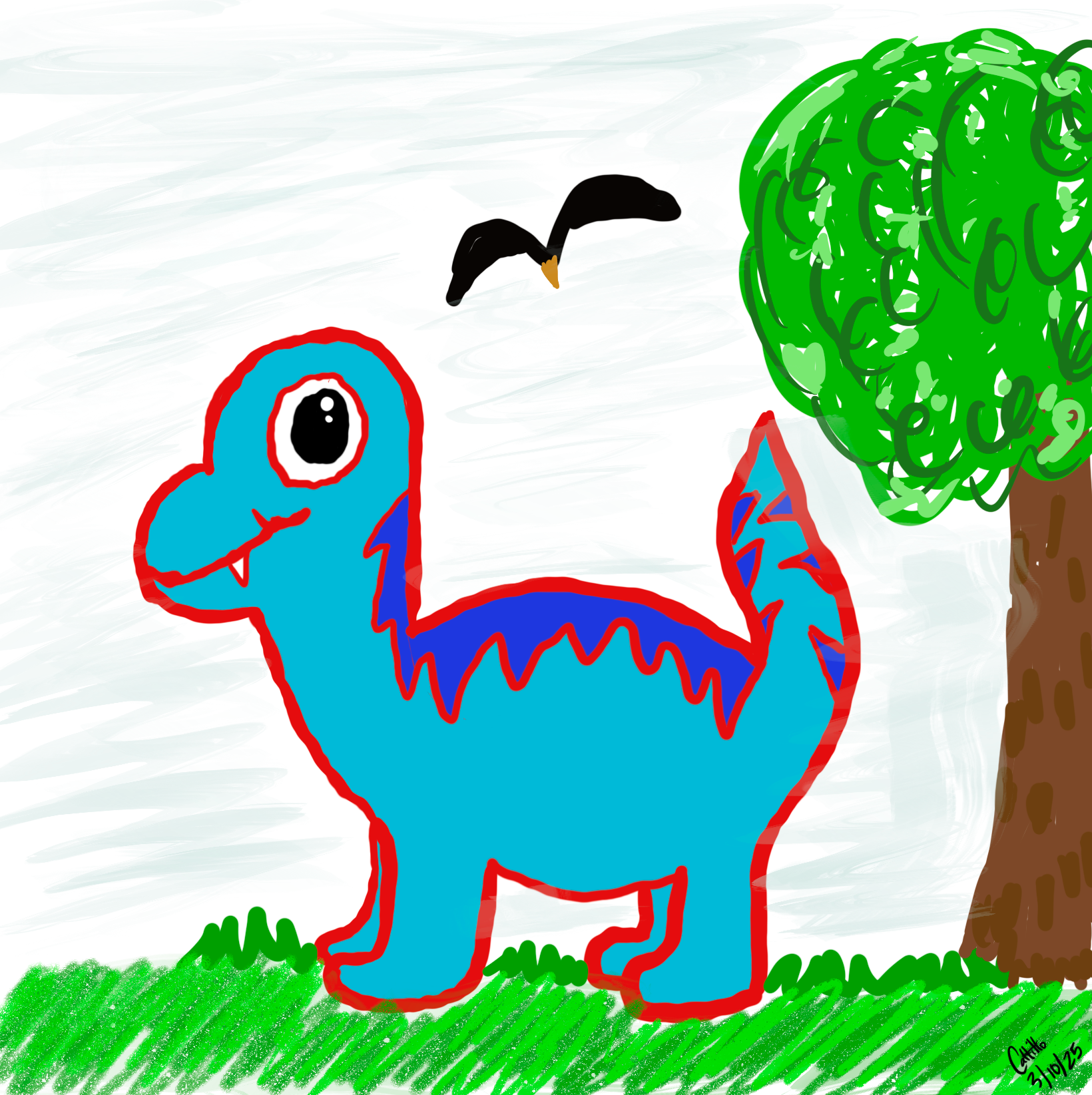 Digitally Cute & Imperfect Dinosaur - student project
