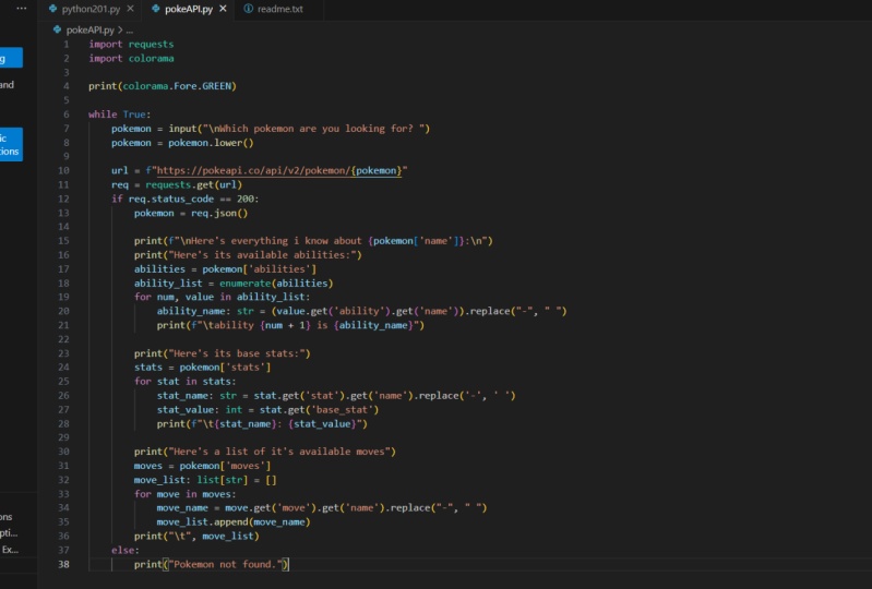 Pokemon API requests