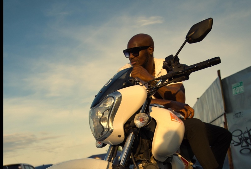 Biker at the port