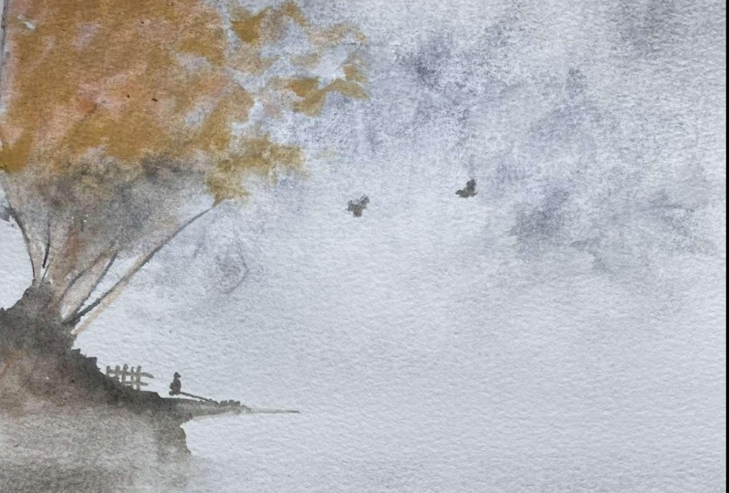 fun watercolor landscape paintings in loose style