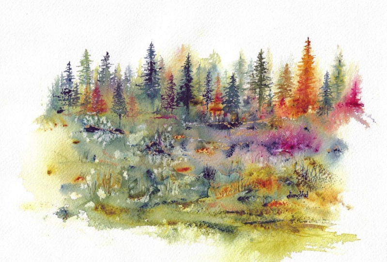 Palette Knife Watercolor Fun