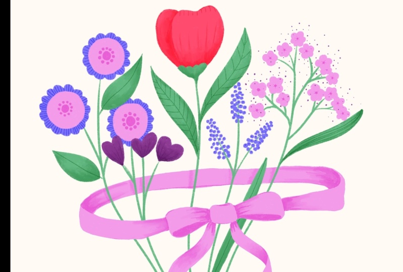 Flowers in a bow