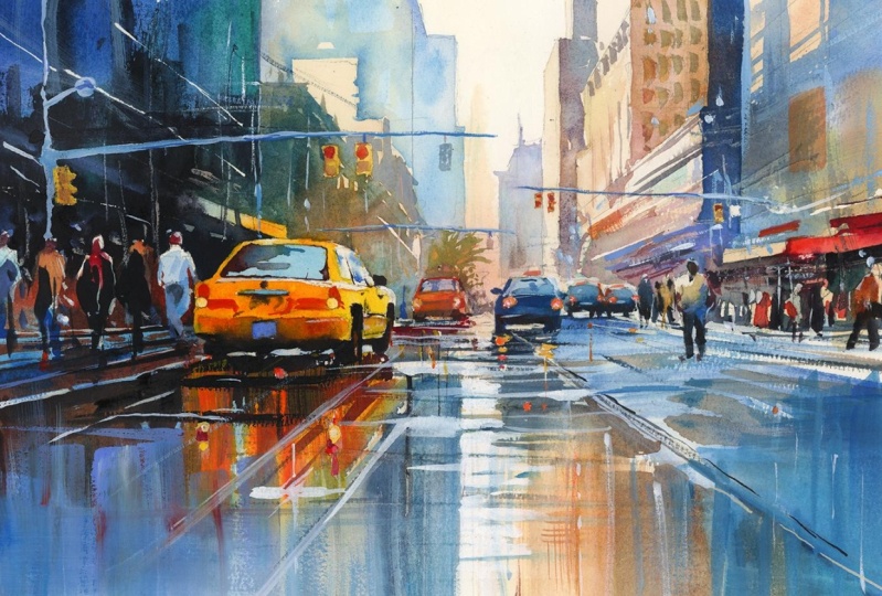 Painting Expressive Cityscapes in Watercolor: Light, Reflections & Atmosphere