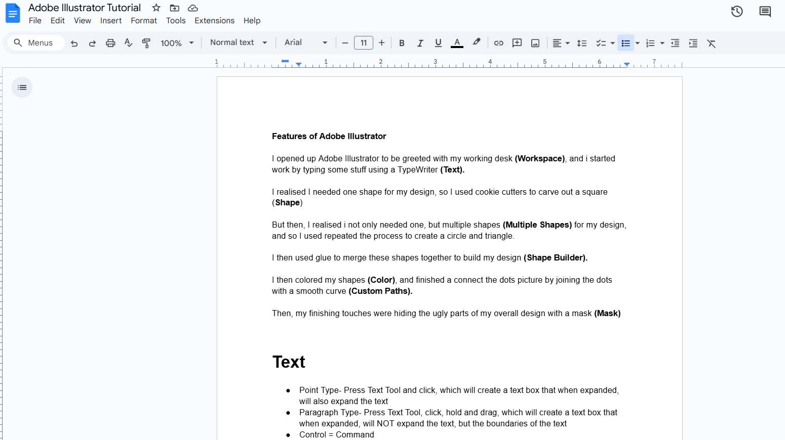 Adobe Illustrator Notes
