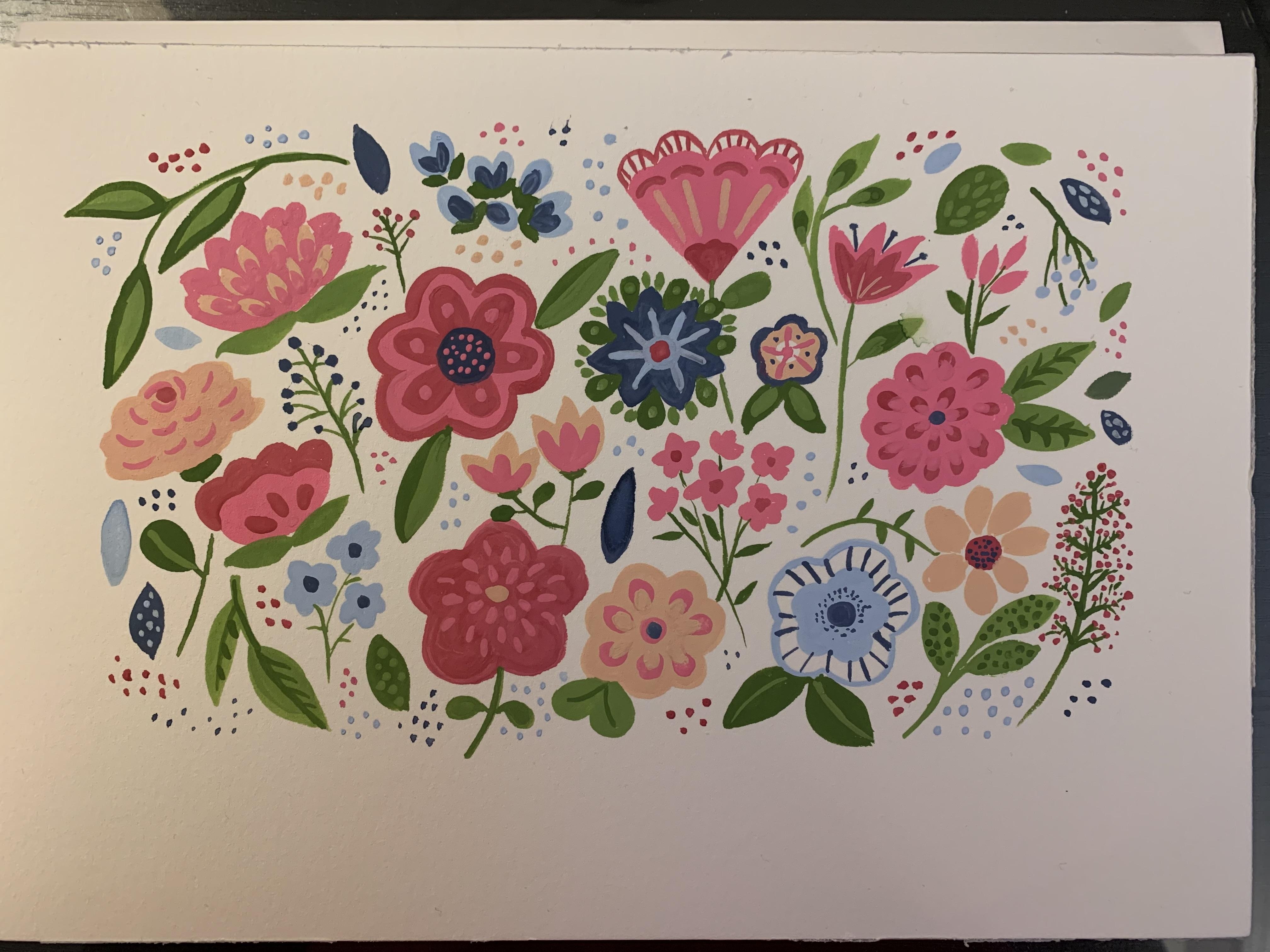 Gouache florals - student project