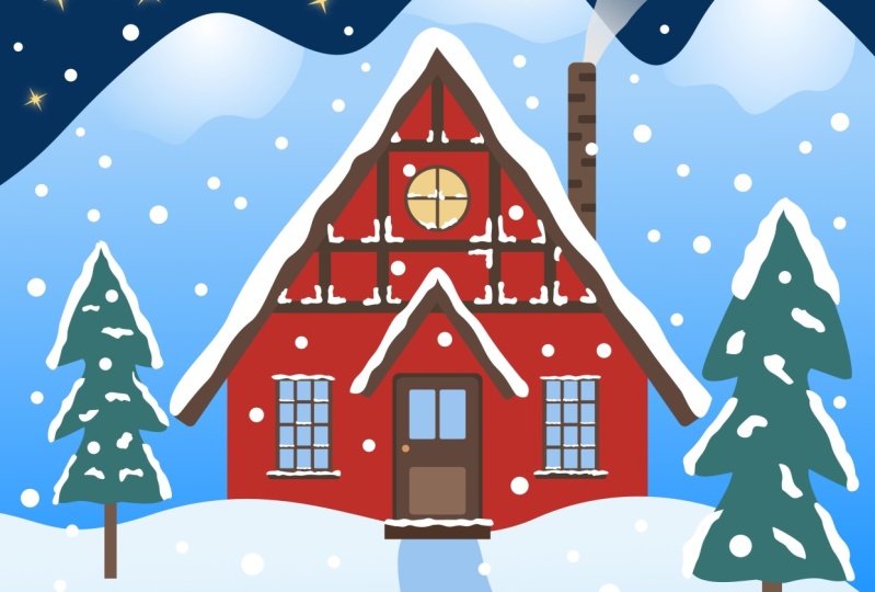 Snowy cottage