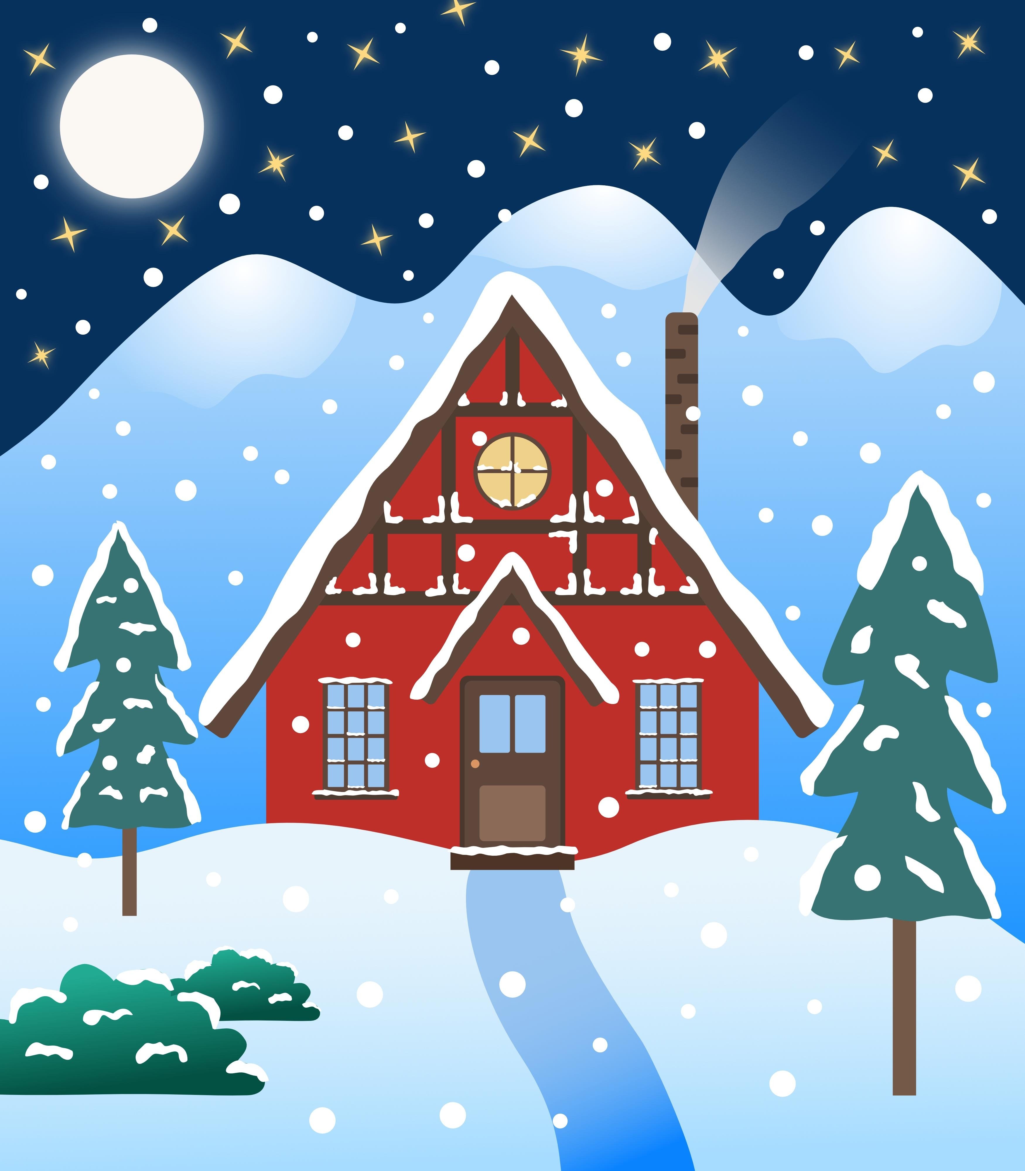Snowy cottage - student project