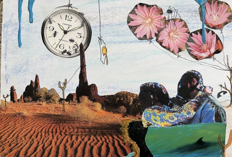 Dali Inspired Surreal Mixed Media Collage