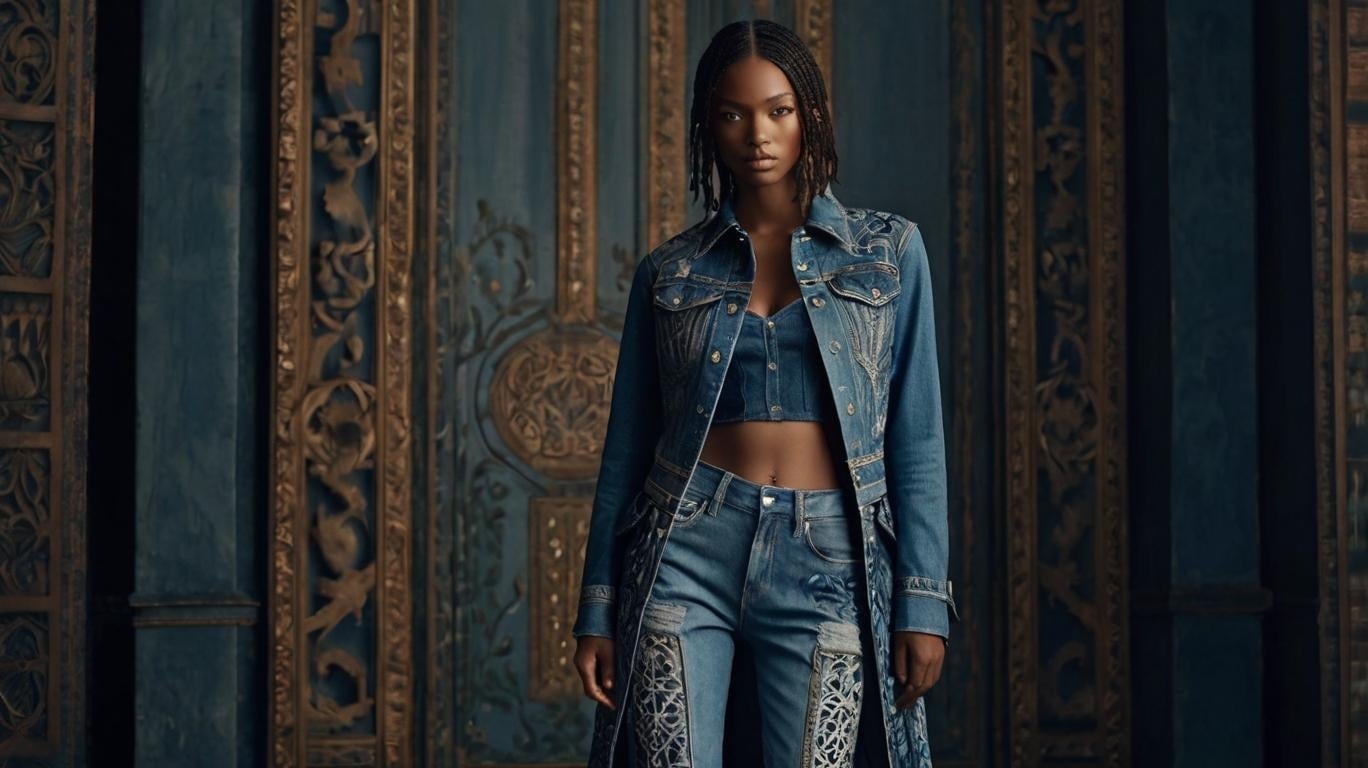 Architectural Elegance: A Denim Fusion of British Heritage and Contemporary Desi - student project