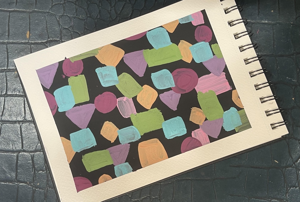 Layering and activating gouache - student project