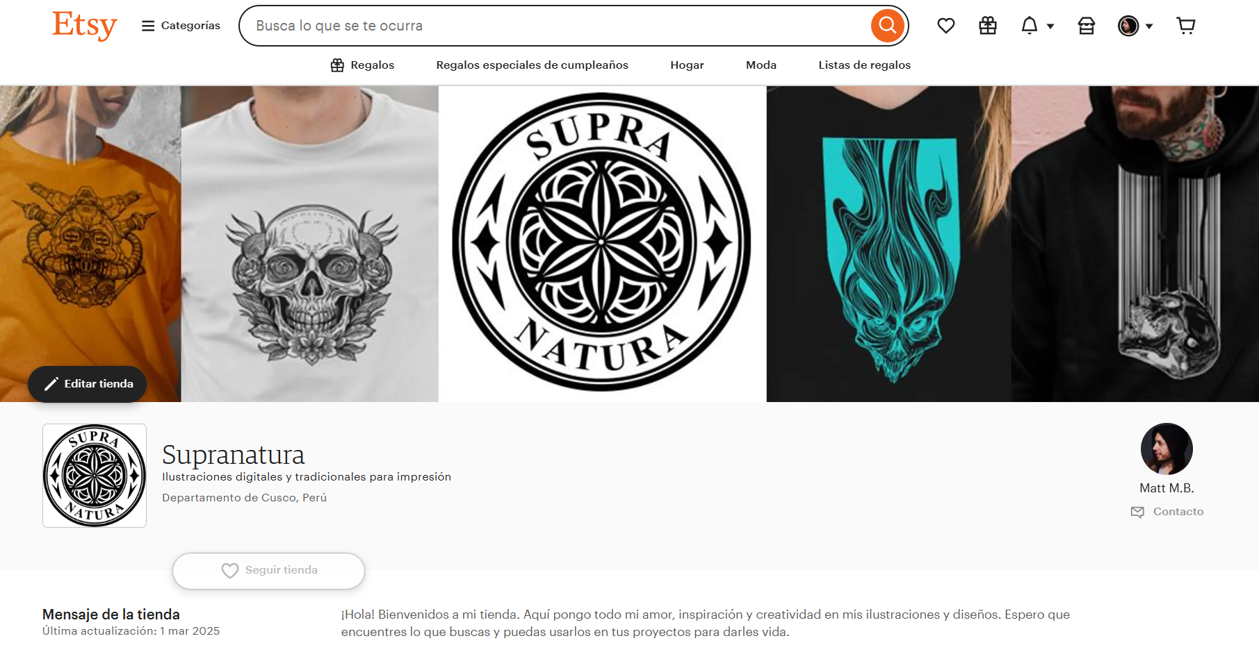 My store Supranatura - student project