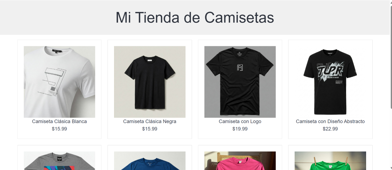 Tshirt store David - student project