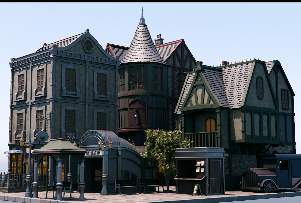 3D Victorian Town - student project