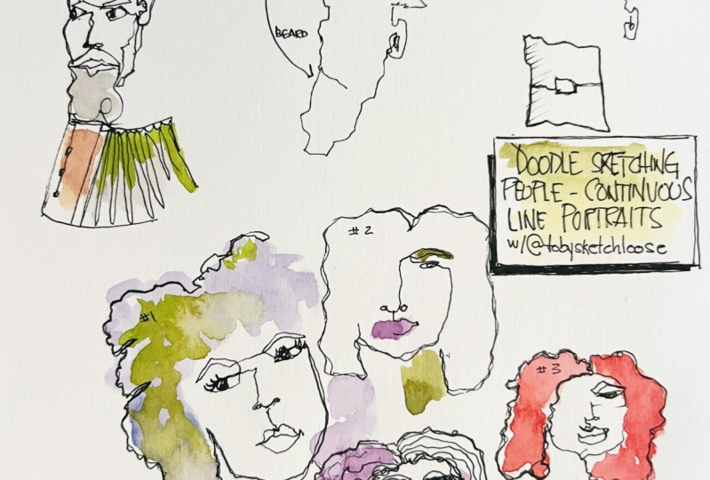Continuous line sketching: Faces