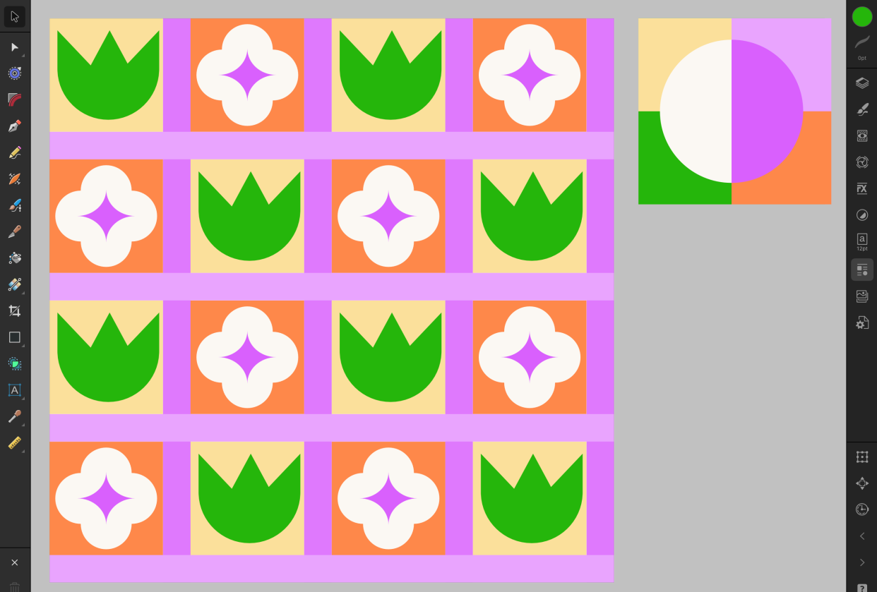 A quick floral repeat pattern - spring colors! - student project