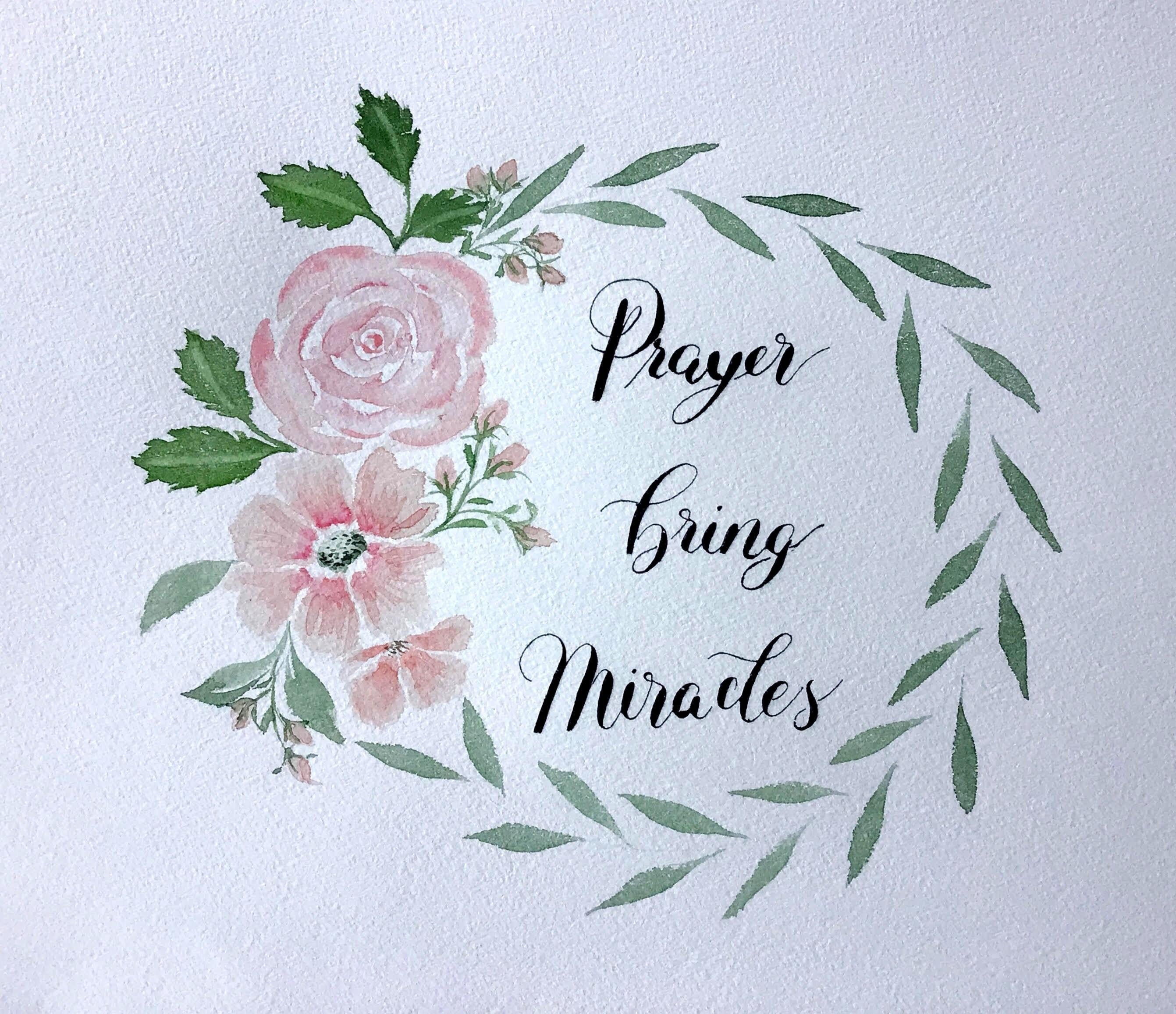 Watercolor meets Calligraphy - student project
