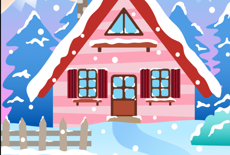 Winter Cottage in Affinity Designer for iPad V2