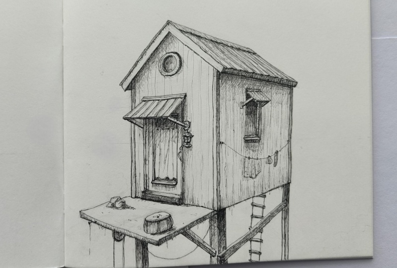 2 point perspective tiny house