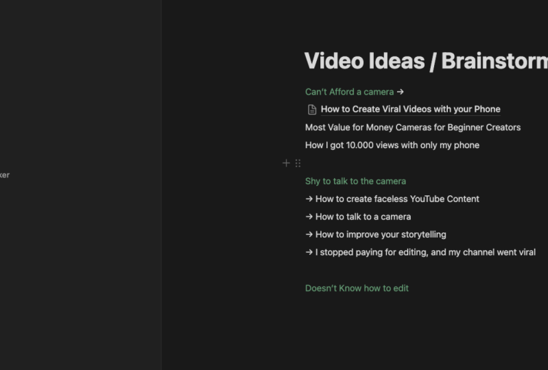 A screenshot of my Notion workspace!