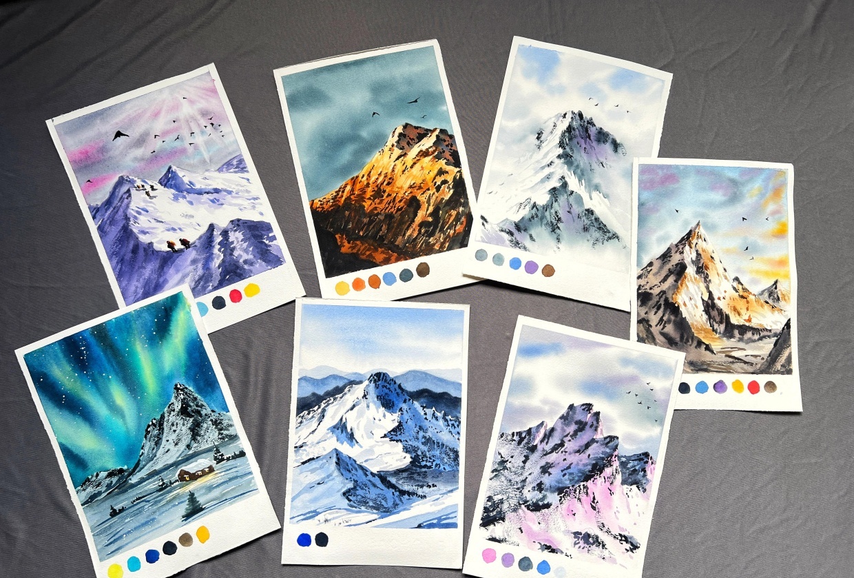 Snowy Mountains: A 7-Day Painting Challenge - student project
