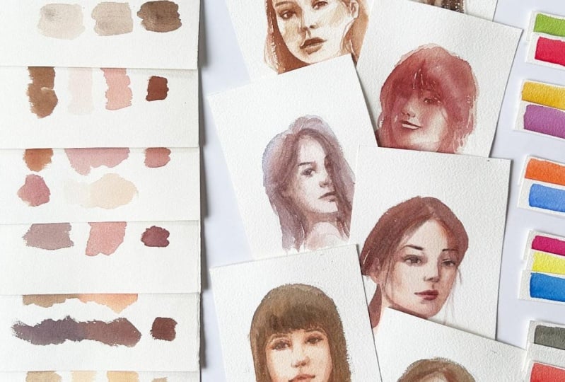 Loose Watercolor Portraits - Limited Palette