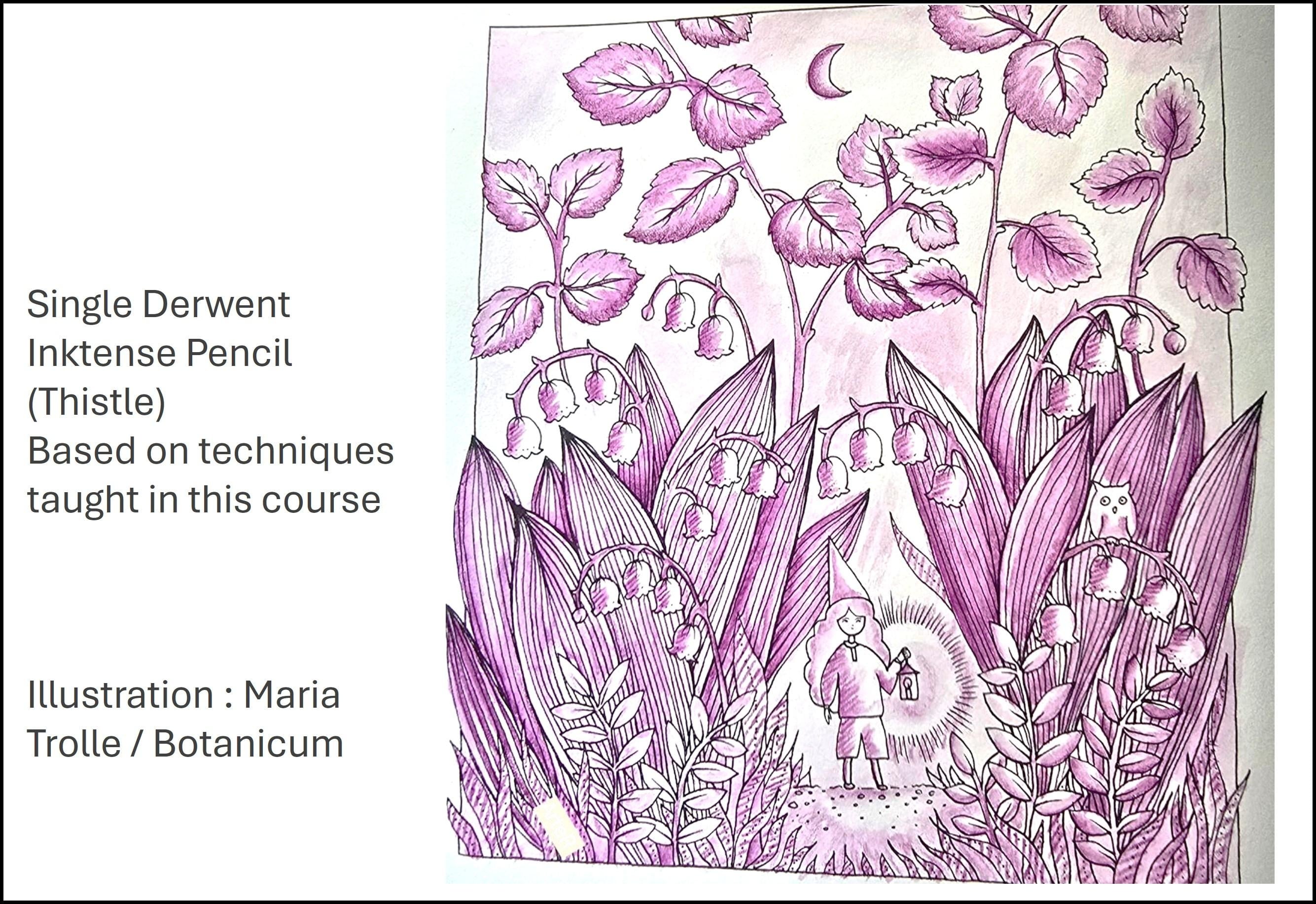 Final project with Inktense - student project