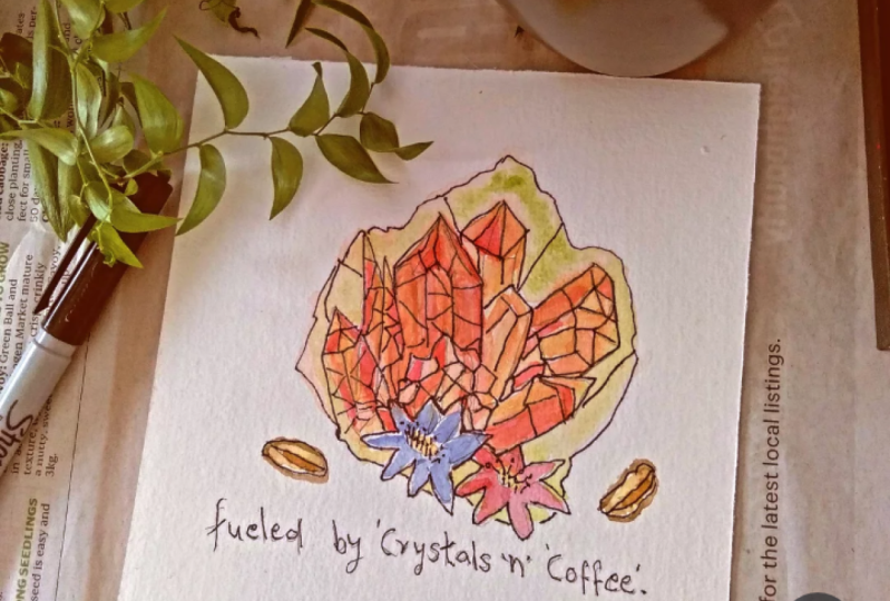 Watercolor Crystal painting