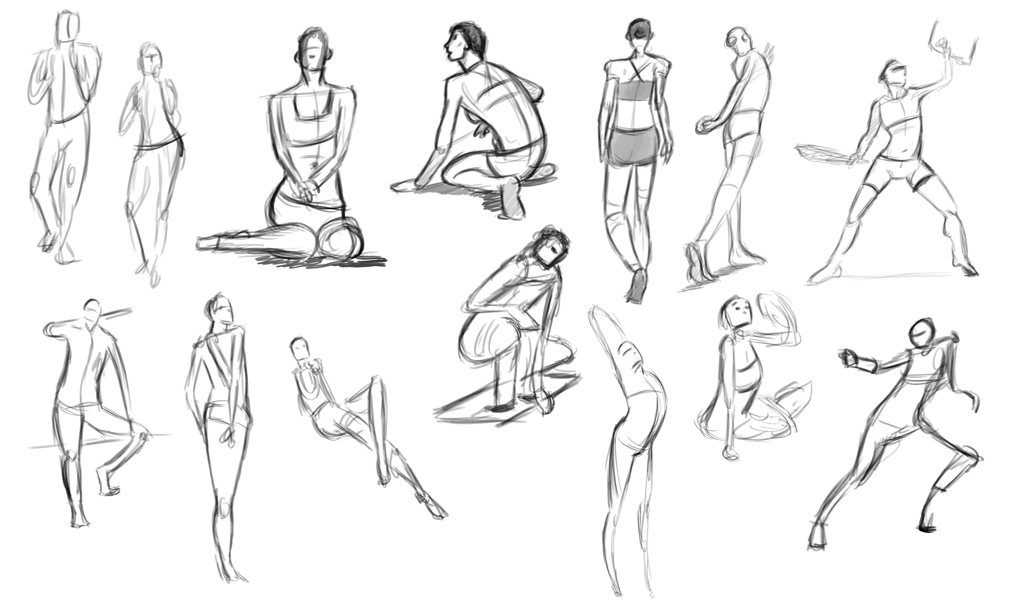 Practice (Gesture, Form, Shape, Perspective)