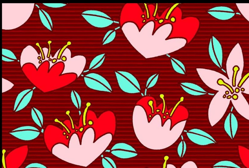 Bold Vibrant Flowers Pattern