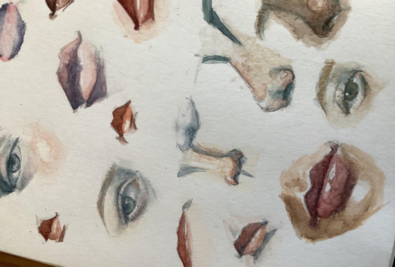 Learning watercolour portraits