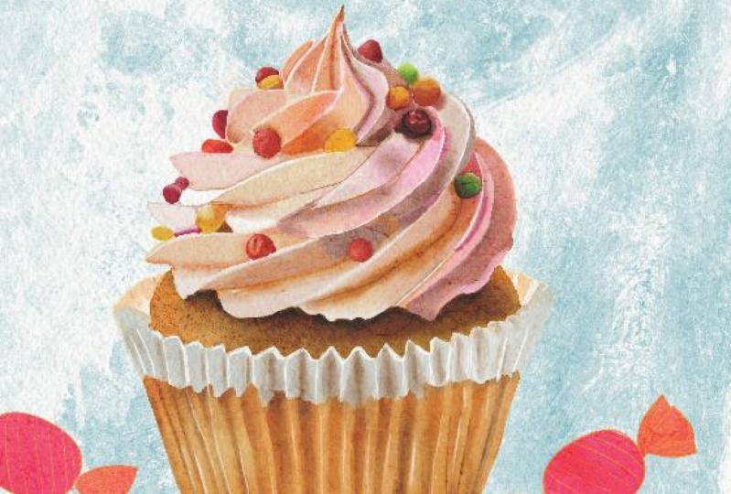 Cupcake with candies