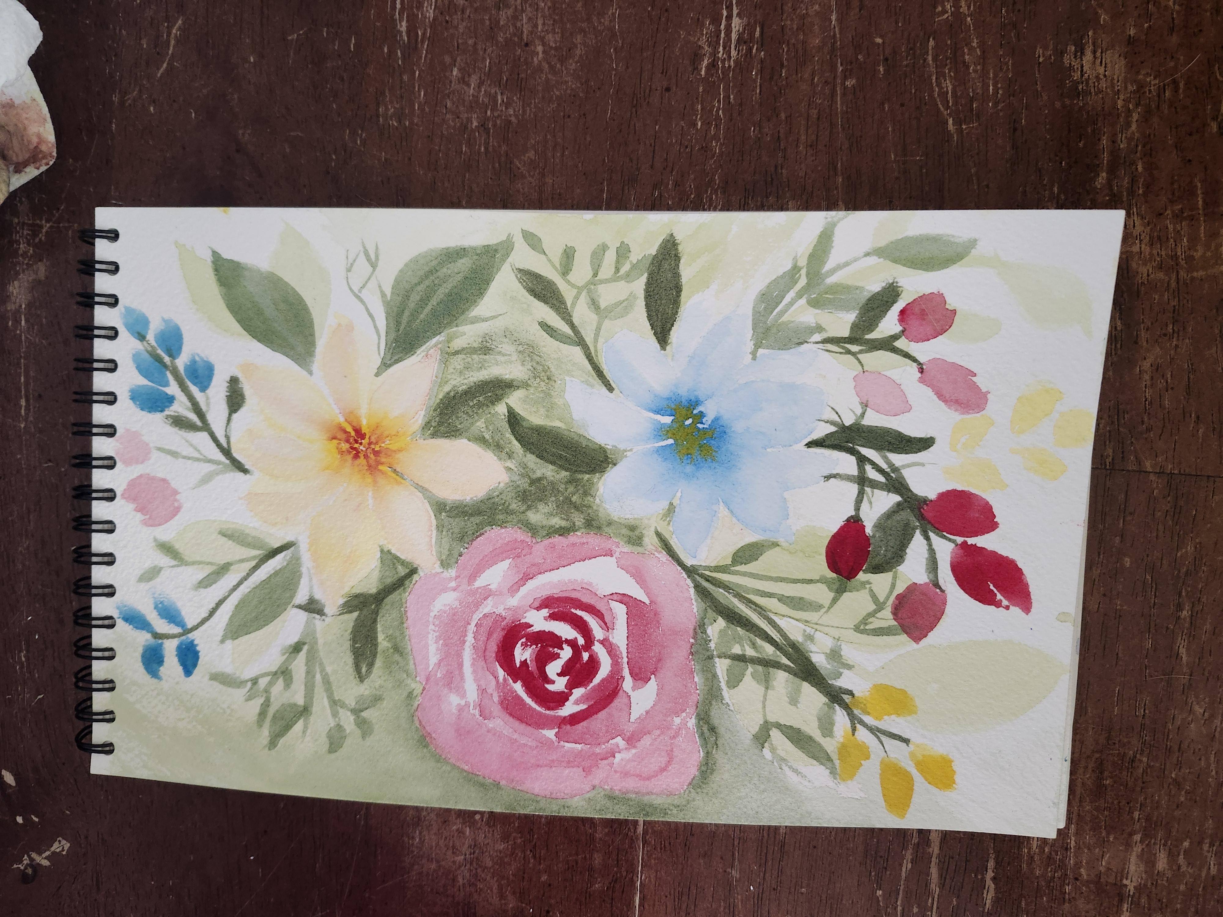 Watercolor Florals - student project