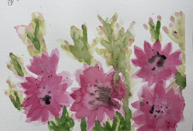 Abstract watercolour flowers